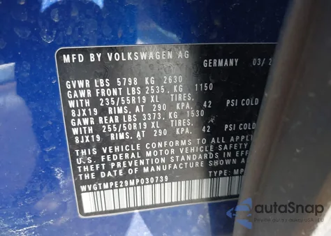 2021 Volkswagen Id.4 Pro S from USA, damaged, VIN WVGTMPE29MP030739